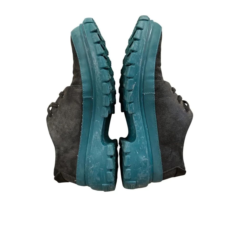 John Fluevog Derby Shoes Mens 9 Charcoal Teal Chunky Lug Sole Portugal zaterdog‎